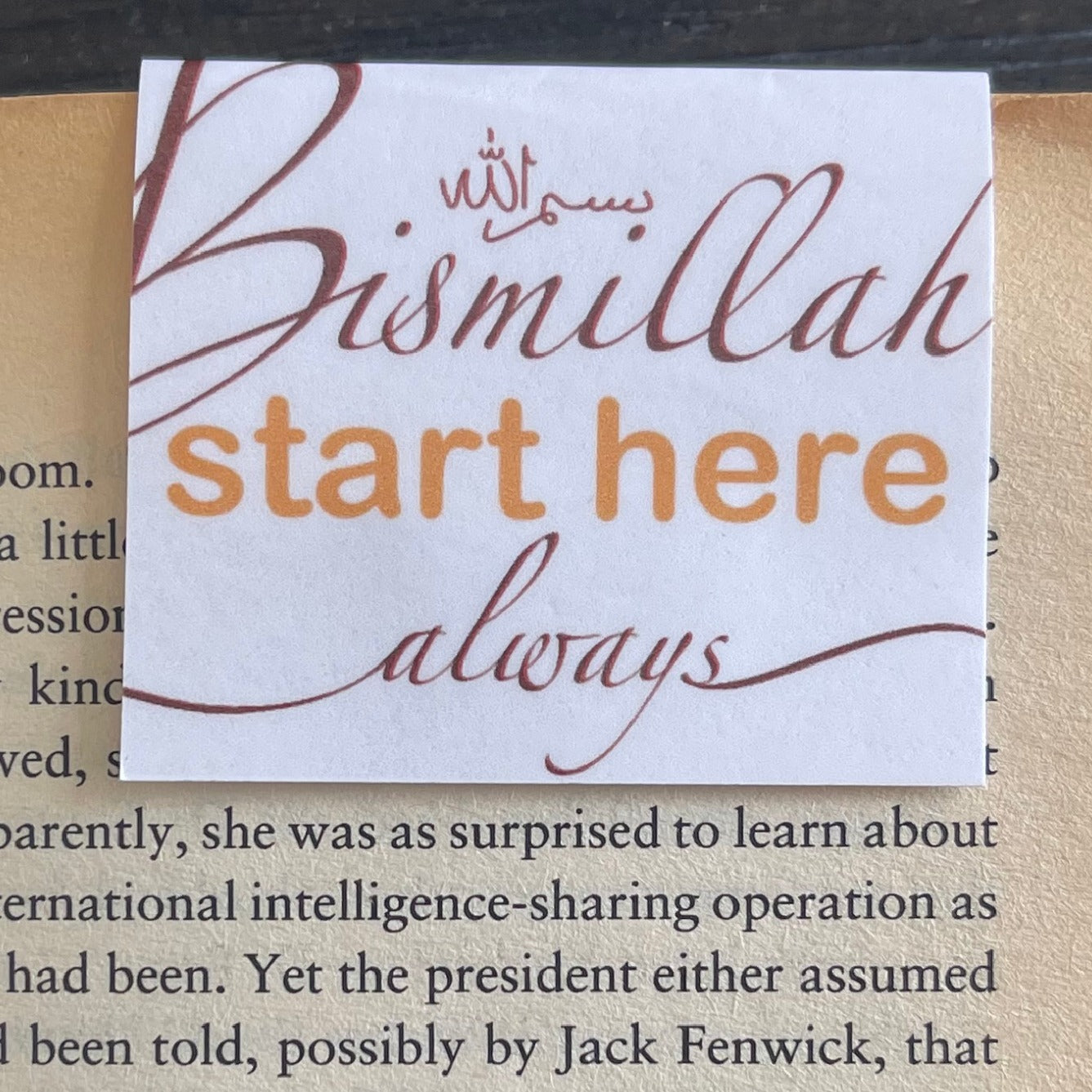Magnetic Bookmark | Bismillah Start Here Always