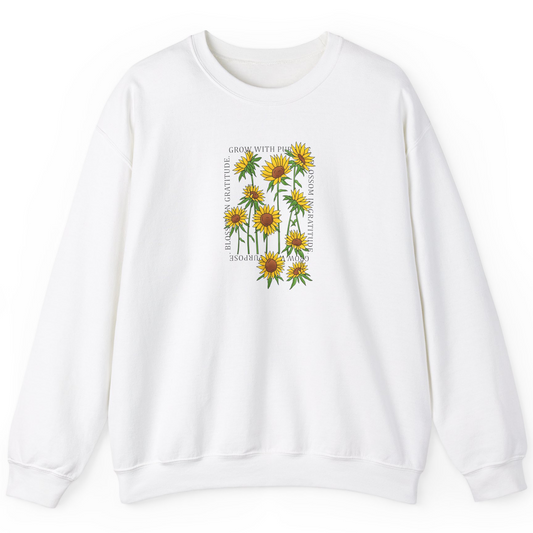 Crewneck Sweater Blossom in Gratitude | Adult Unisex Long Sleeves