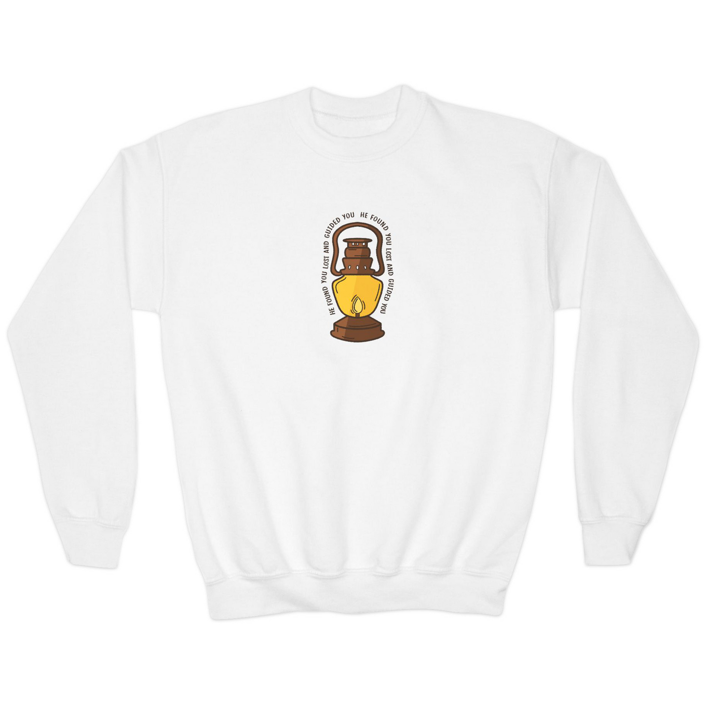 Crewneck Sweater He Found You Lost and Guided You | Youth Unisex Long Sleeves