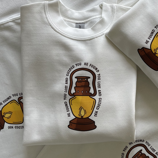 Crewneck Sweater He Found You Lost and Guided You | Youth Unisex Long Sleeves