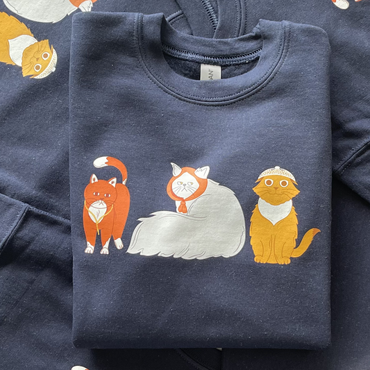 Crewneck Sweater The Cozy Cat Crew | Youth Unisex Long Sleeves