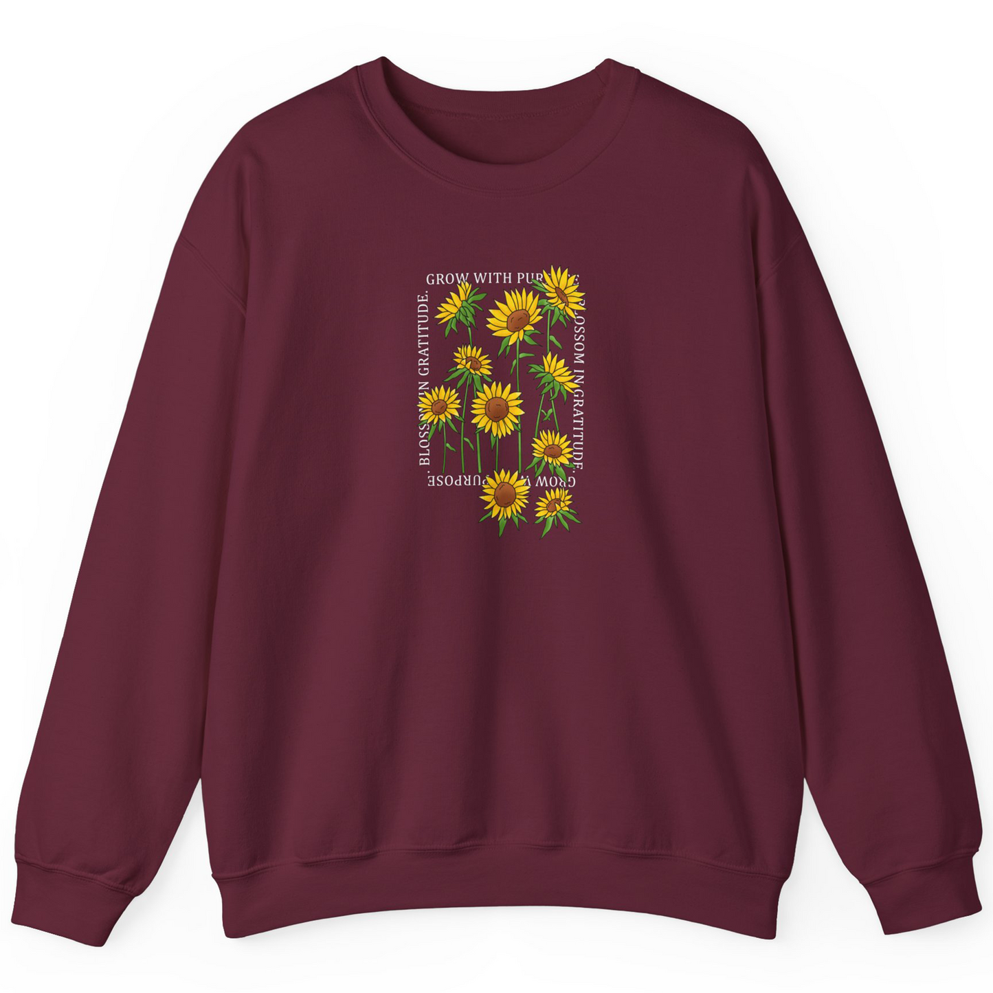 Crewneck Sweater Blossom in Gratitude | Adult Unisex Long Sleeves