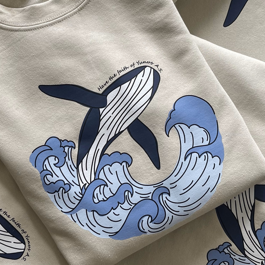 Crewneck Sweater Faithful Whale Have the Faith of Yunus AS | Adult Unisex Long Sleeves