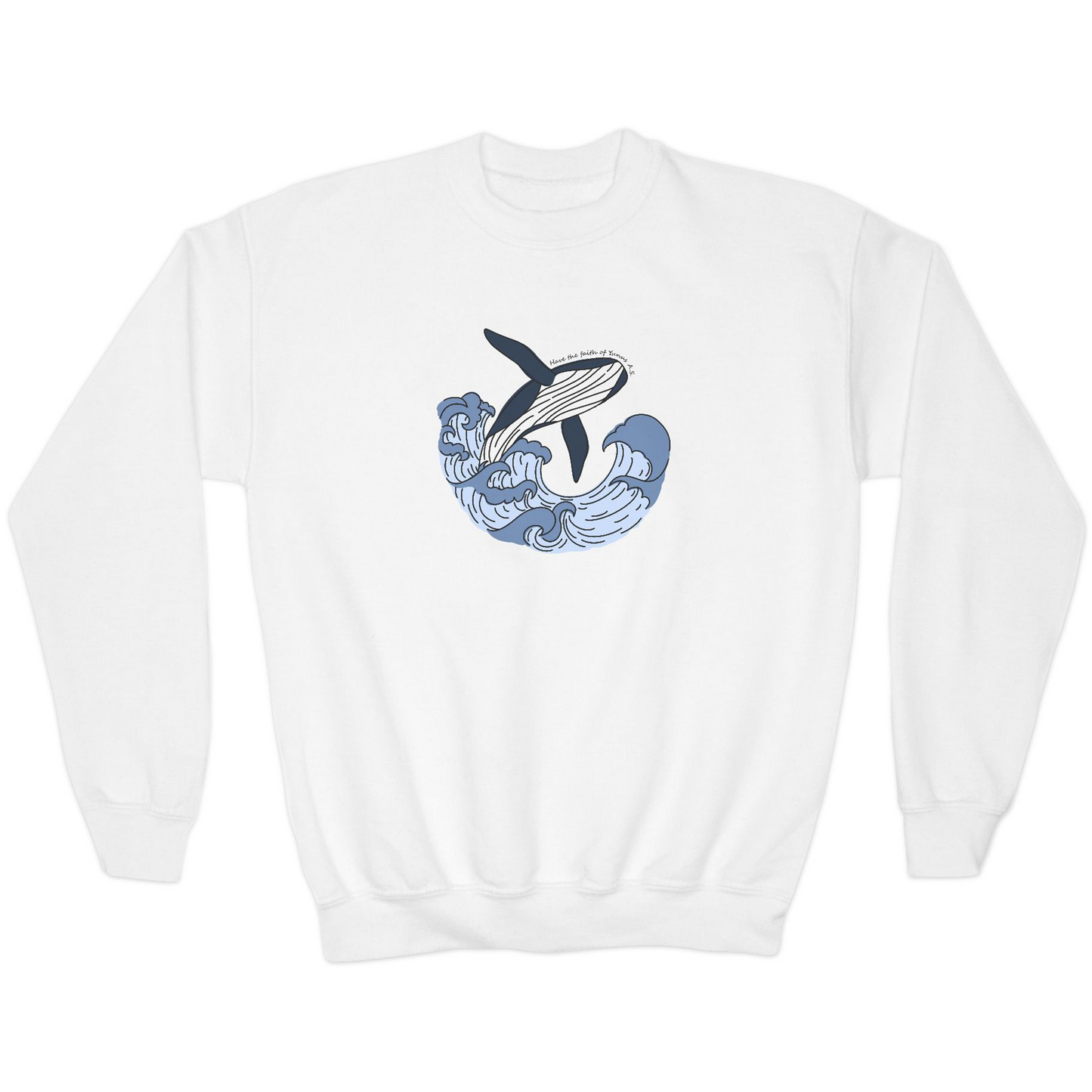 Crewneck Sweater Faithful Whale Have the Faith of Yunus AS | Youth Unisex Long Sleeves