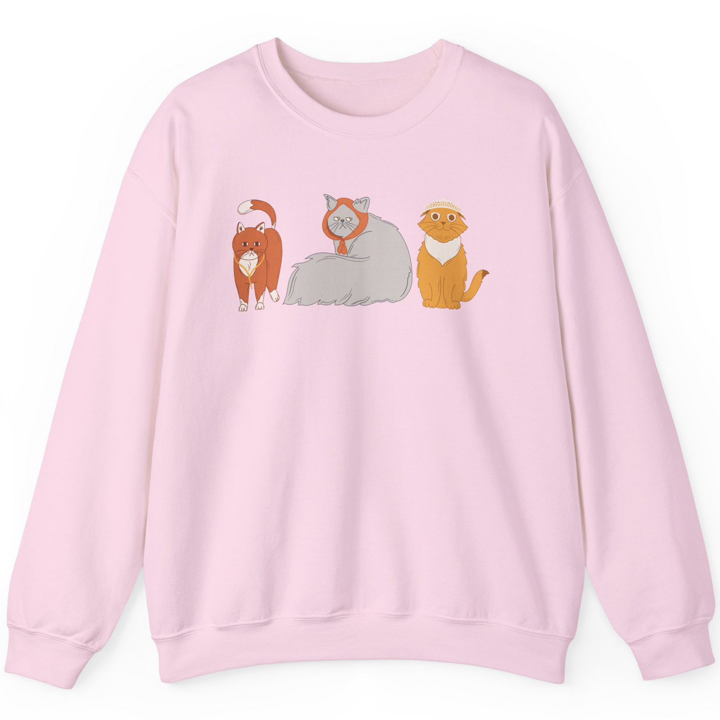 Crewneck Sweater Meowslim Cats | Adult Unisex Long Sleeves