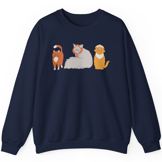 Crewneck Sweater The Cozy Cat Crew | Adult Unisex Long Sleeves
