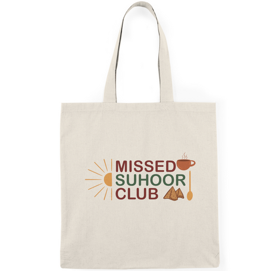 Heavy Canvas Tote Bag | Missed Suhoor Club | Funny Ramadan Gift