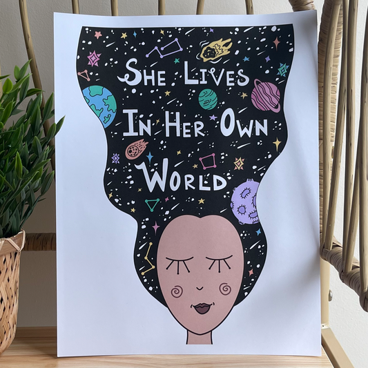 Paper Print | She Lives in Her Own World | 8.5 x 11 inches